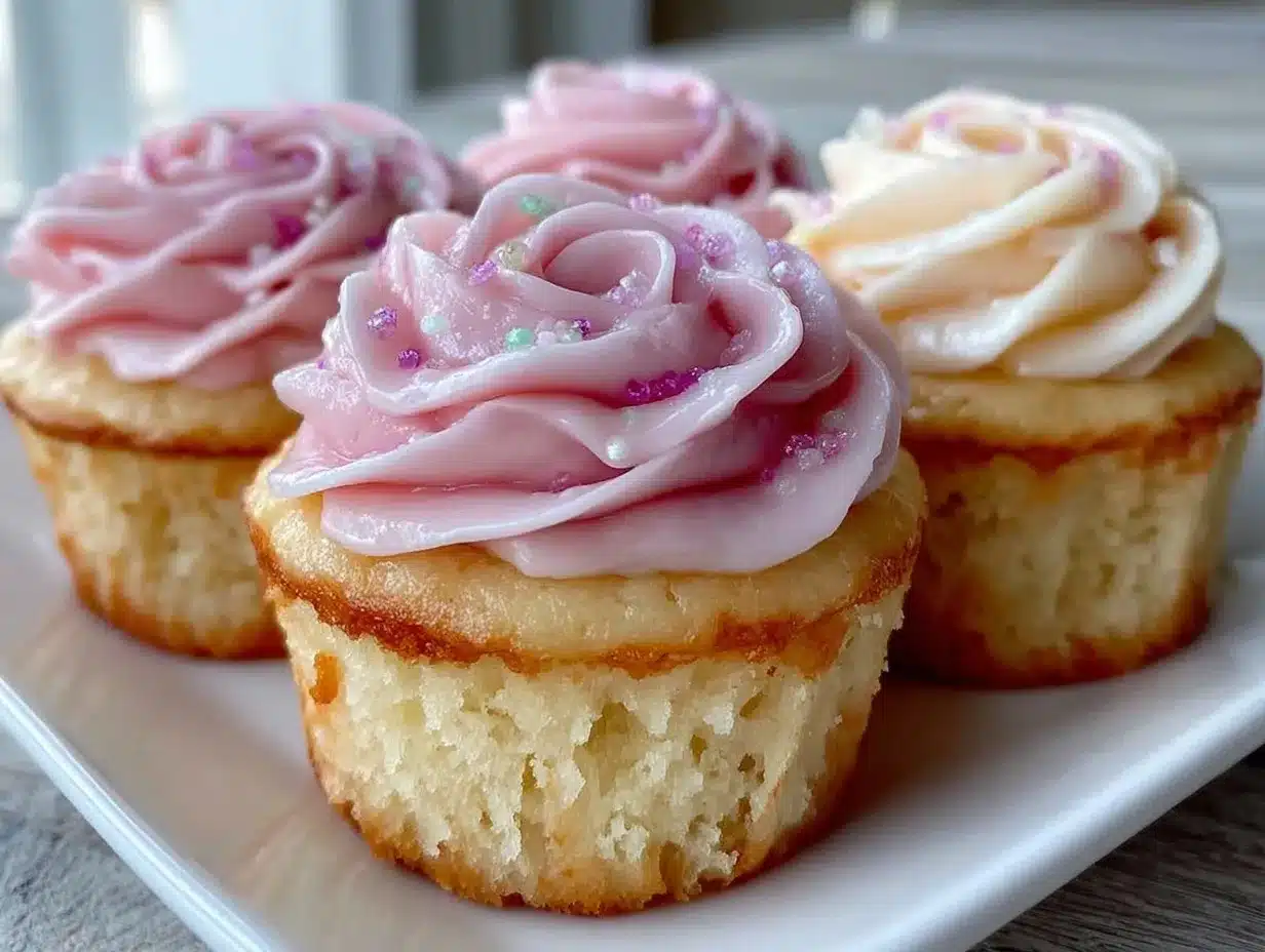 pink champagne cupcakes preparation steps