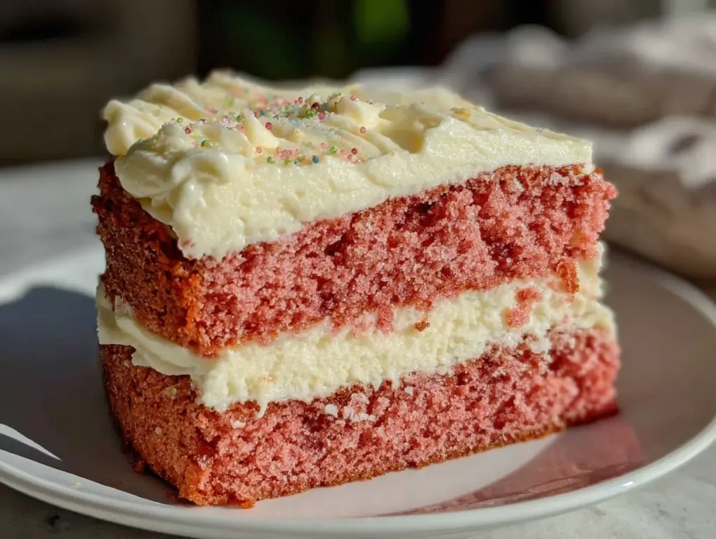 pink velvet layer cake recipe - featured image