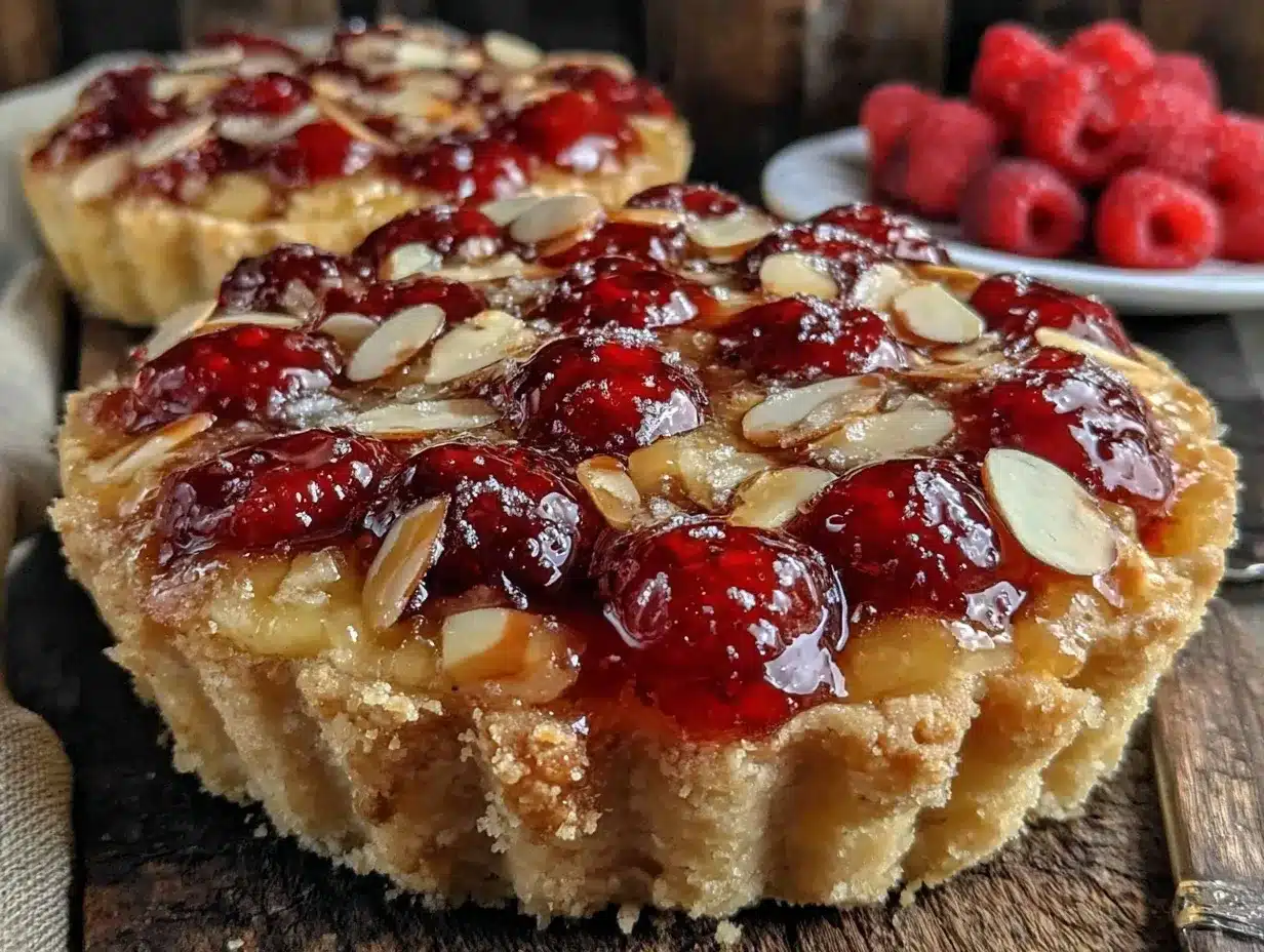 raspberry almond tart preparation steps