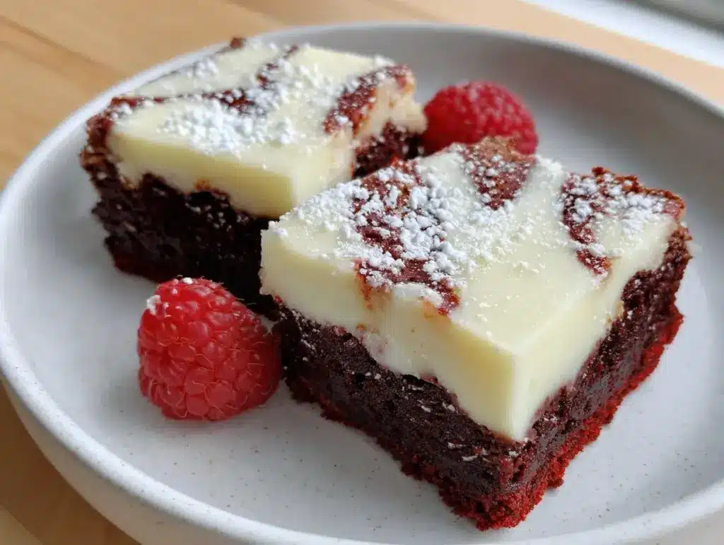 red velvet cheesecake brownies - featured image