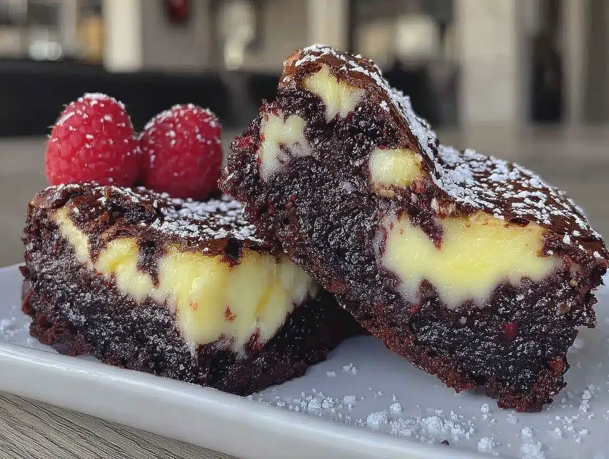 red velvet cheesecake brownies preparation steps