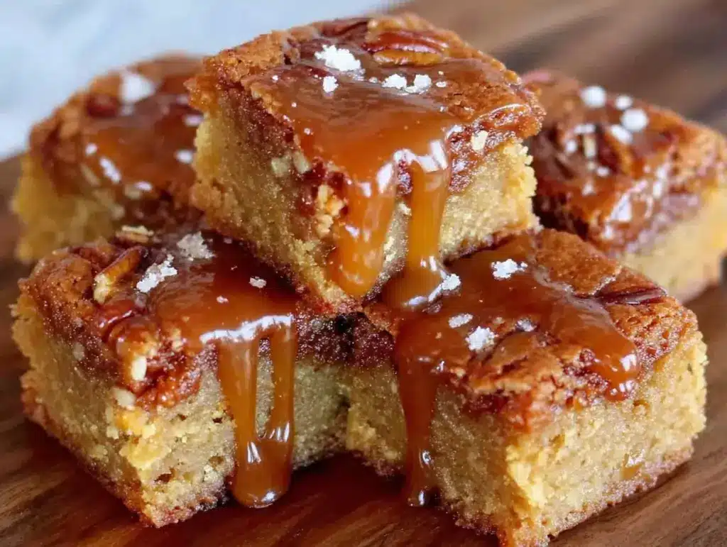 salted caramel blondies - featured image