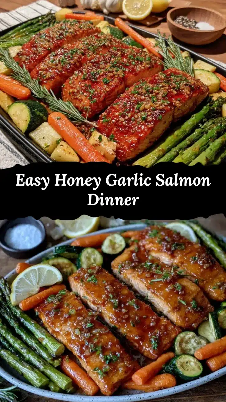 sheet pan honey garlic salmon recipe
