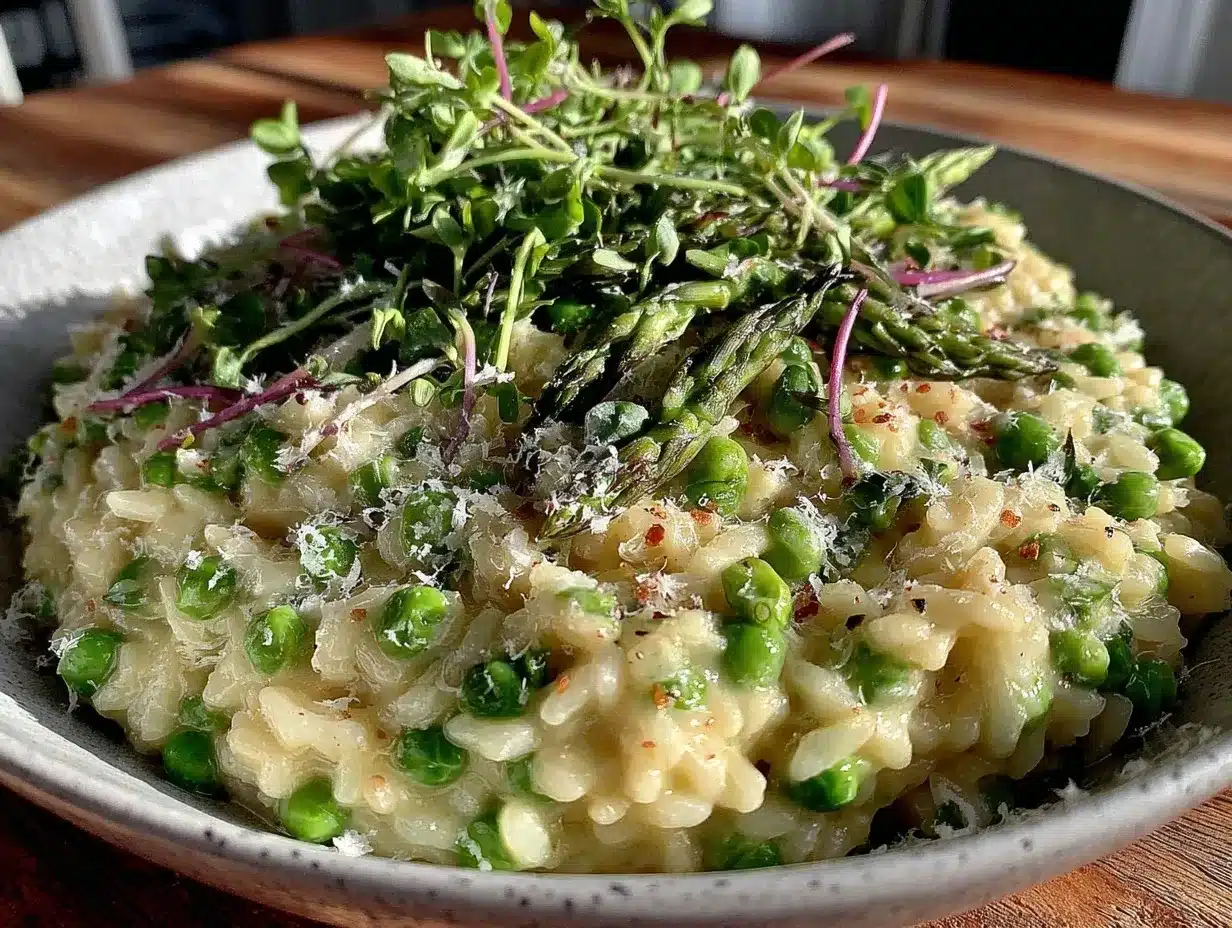 spring pea risotto preparation steps