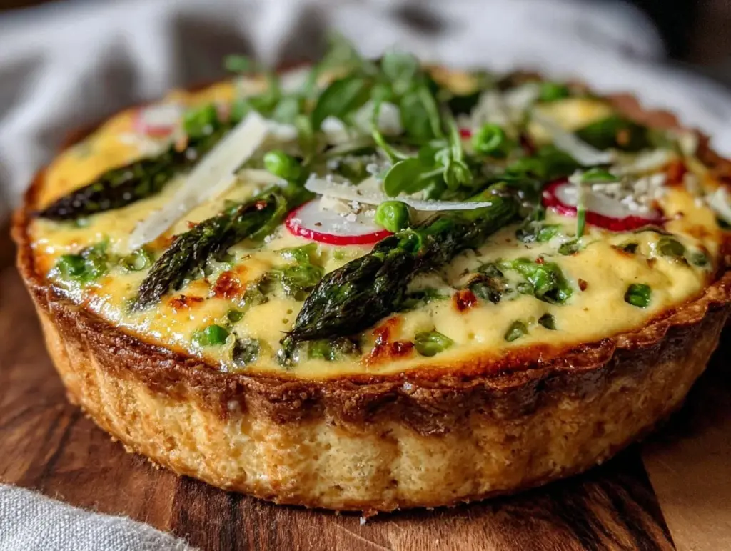 spring vegetable quiche - featured image