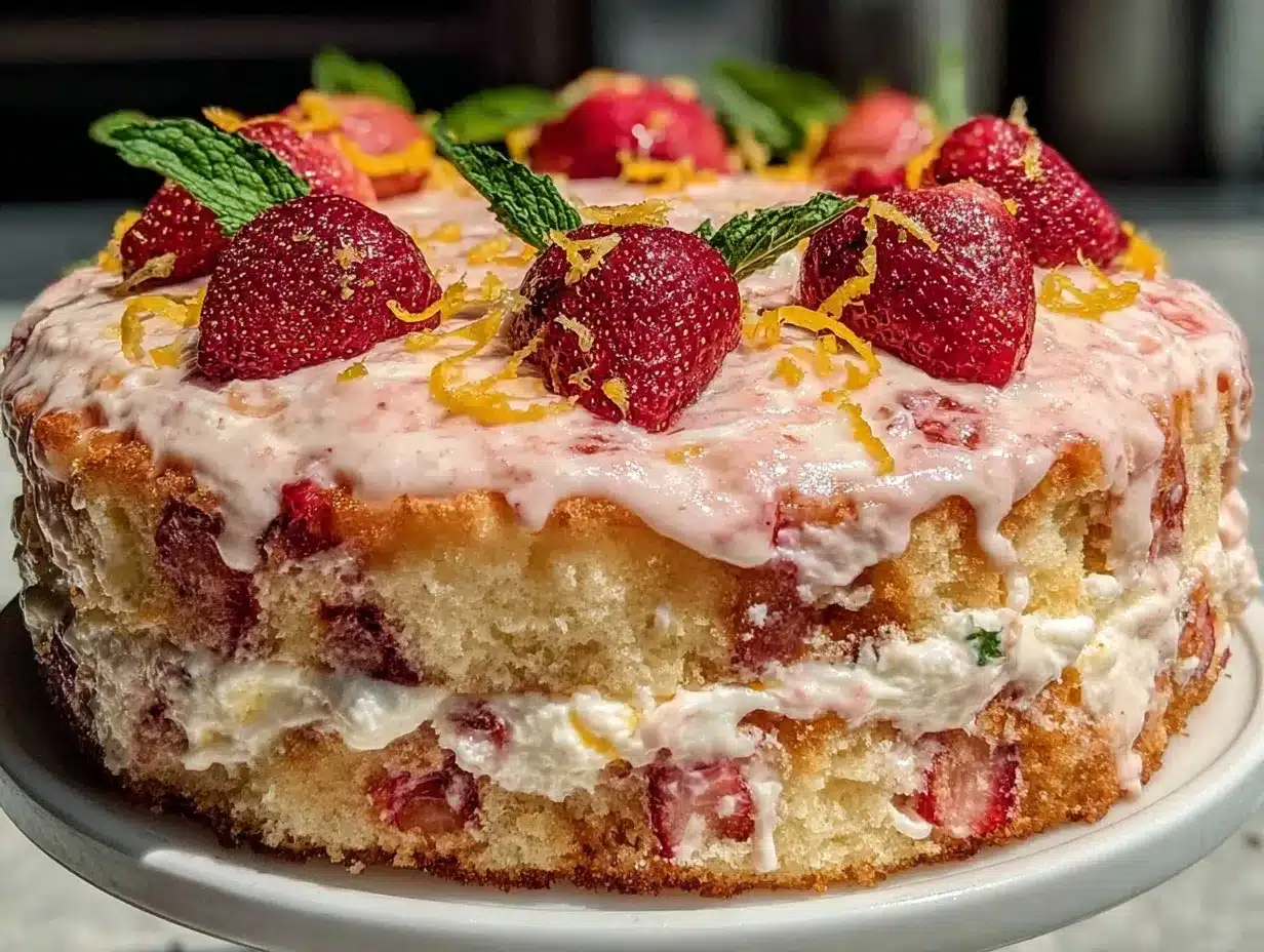strawberry lemonade cake recipe preparation steps