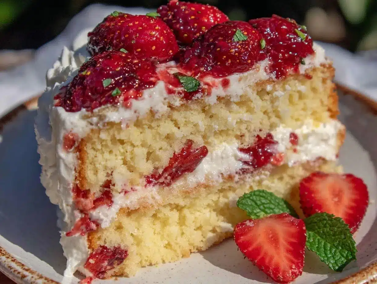 strawberry shortcake layer cake preparation steps