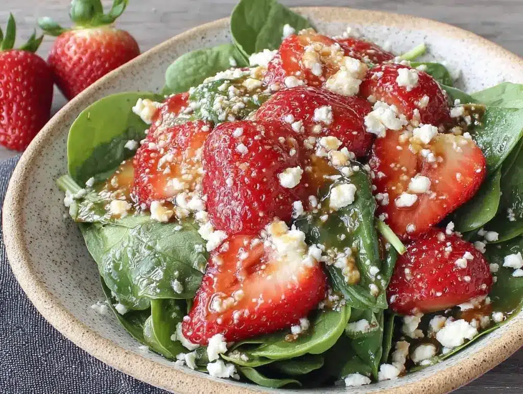 strawberry spinach salad - featured image