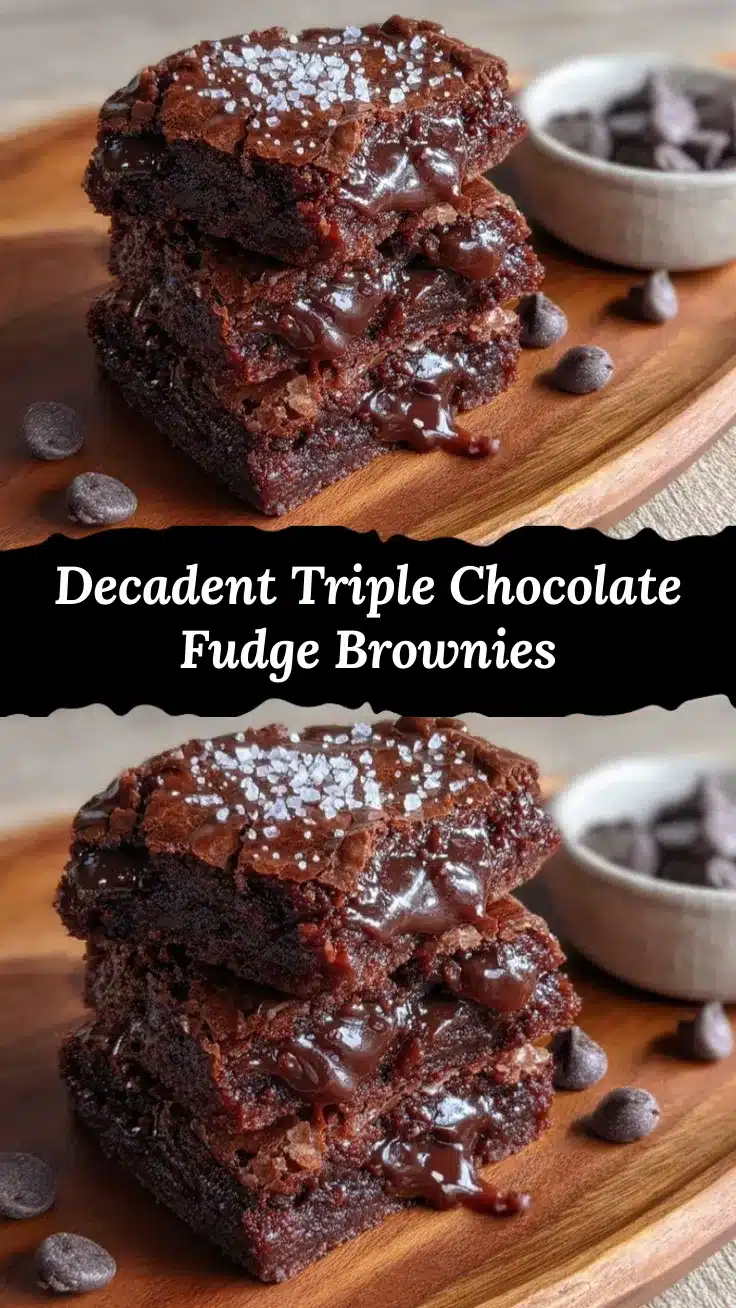 triple chocolate fudge brownies recipe
