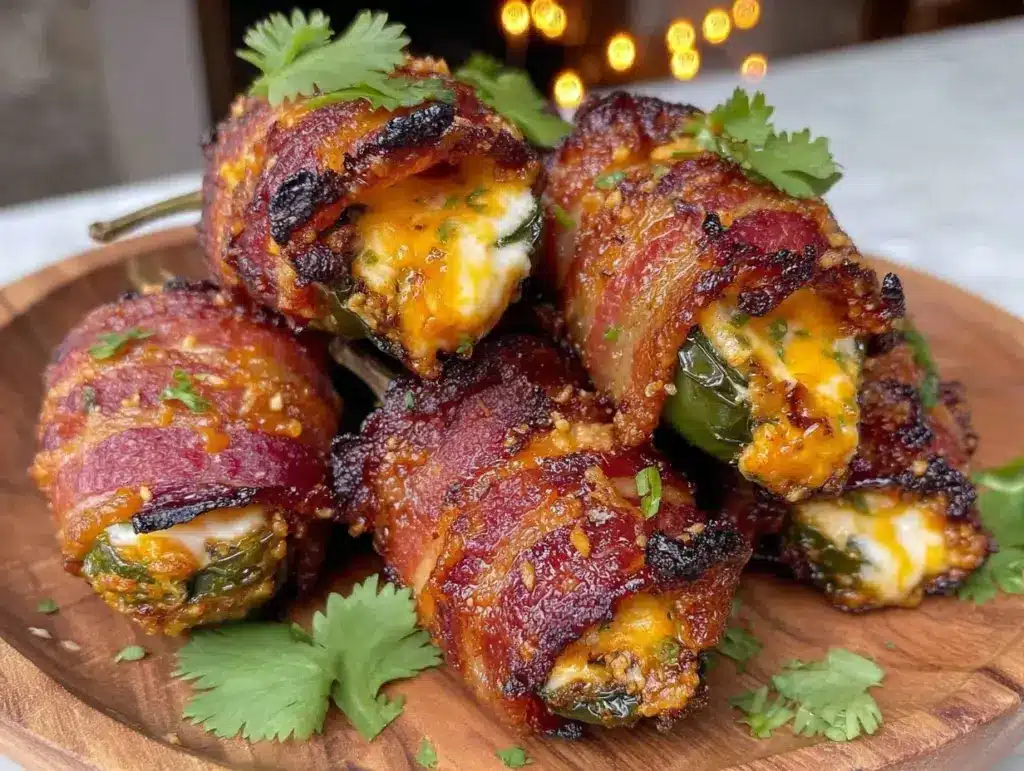 air fryer bacon-wrapped jalapeño poppers - featured image