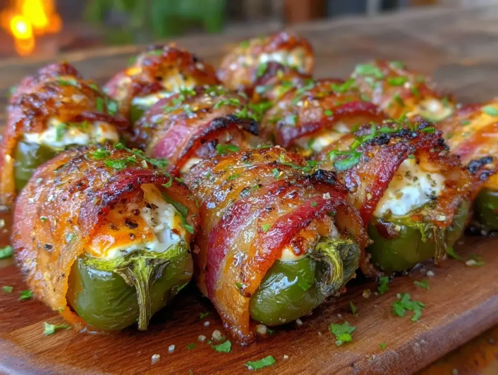 bacon-wrapped cream cheese stuffed jalapeños - featured image