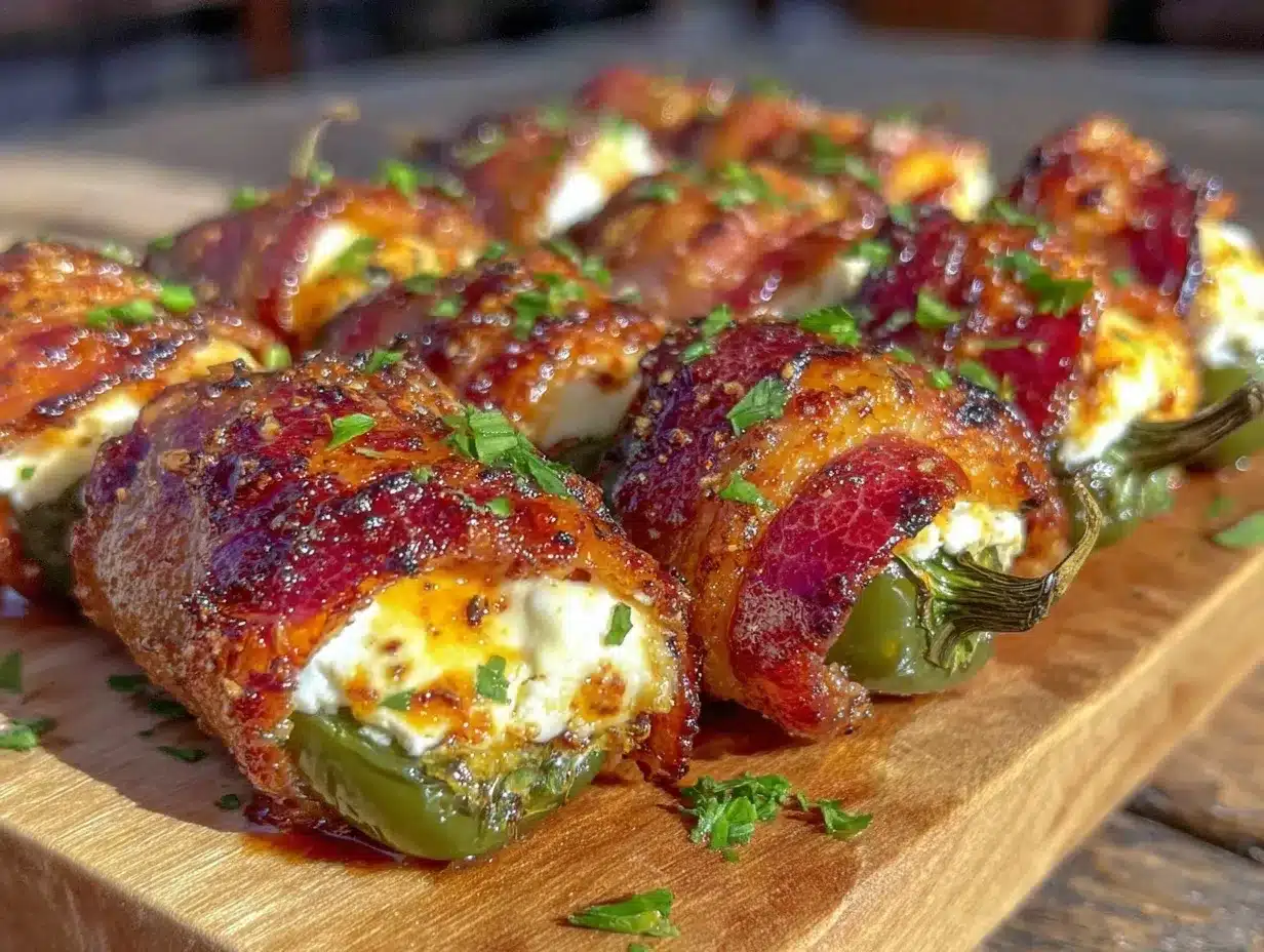 bacon-wrapped cream cheese stuffed jalapeños preparation steps
