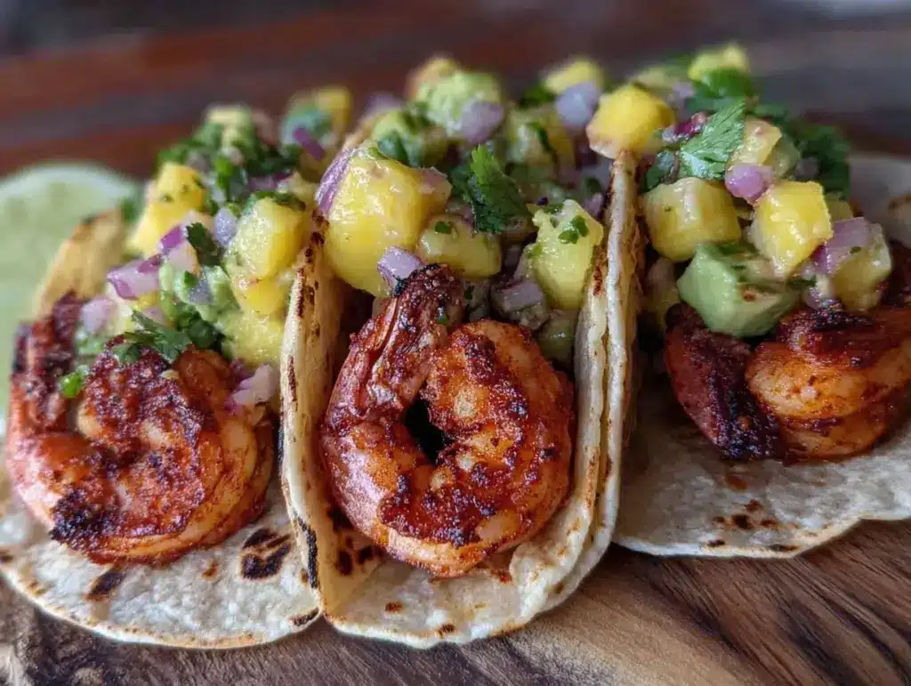 blackened shrimp tacos - featured image