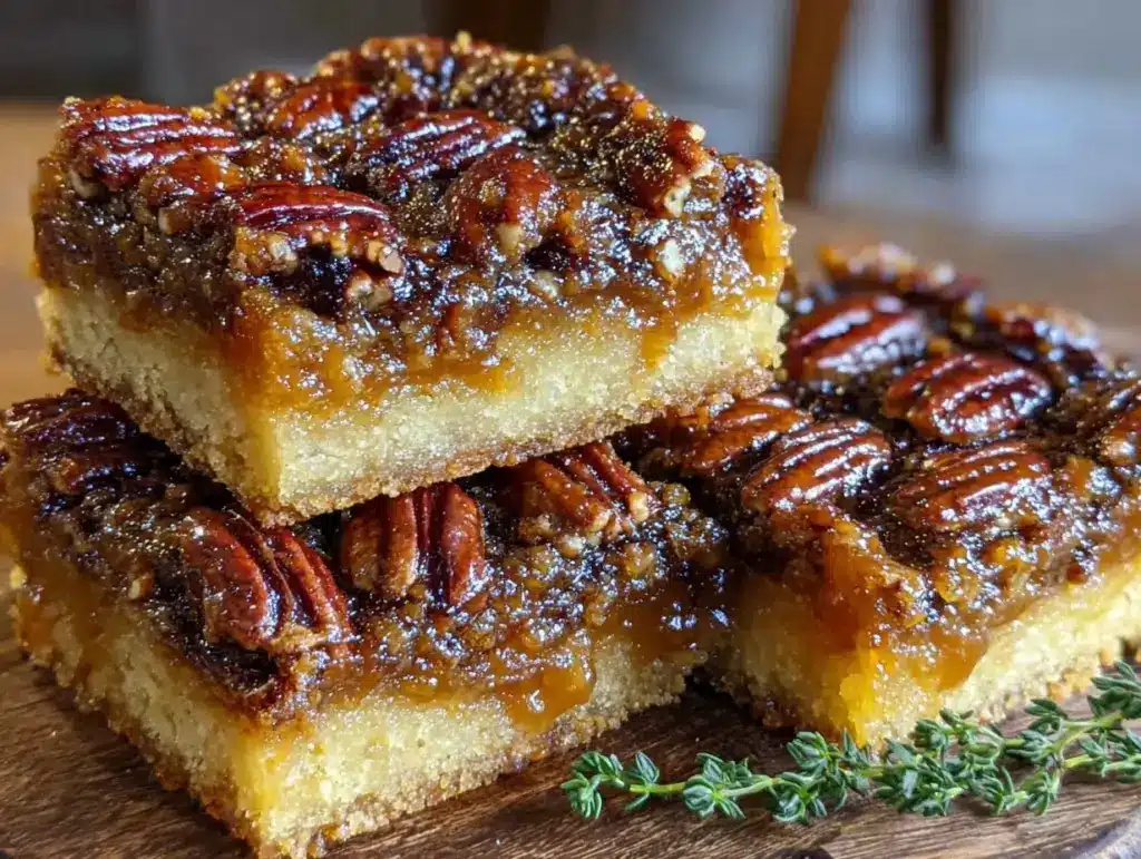 bourbon pecan pie bars - featured image