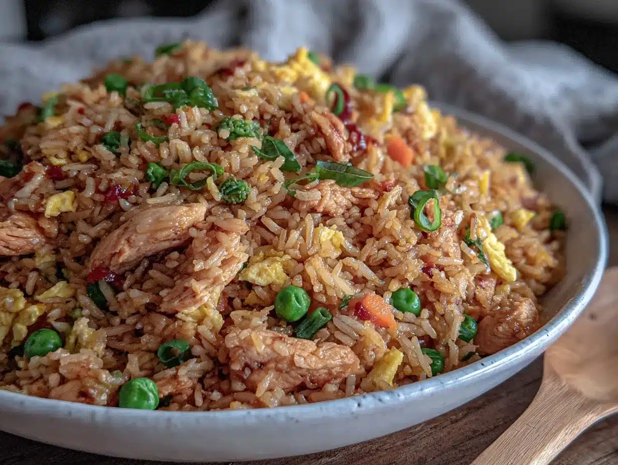 budget-friendly crispy dollar store chicken fried rice preparation steps