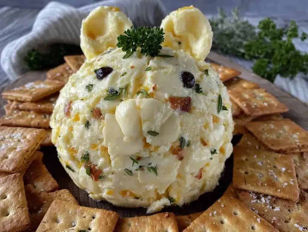 bunny shaped cheese ball - featured image