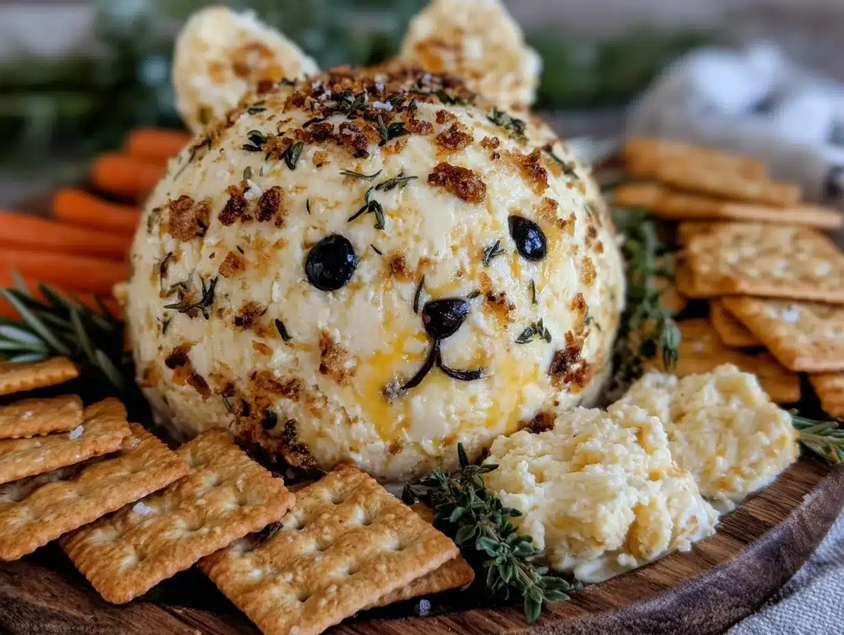 bunny shaped cheese ball preparation steps