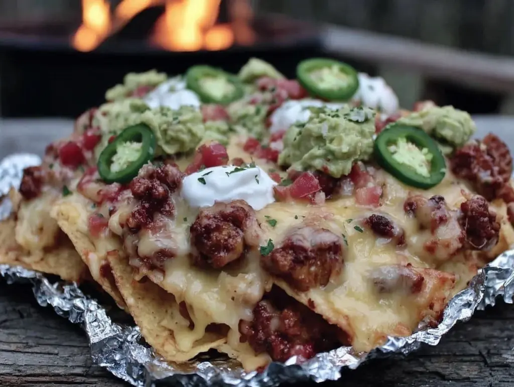 campfire foil packet nachos - featured image