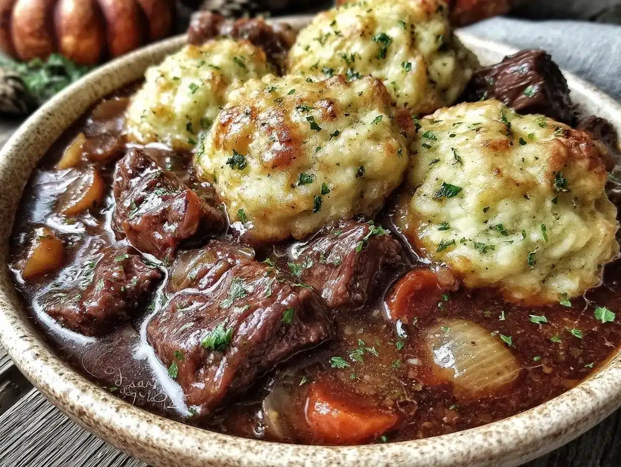 Cozy Guinness Beef Stew with Herbed Dumplings preparation steps