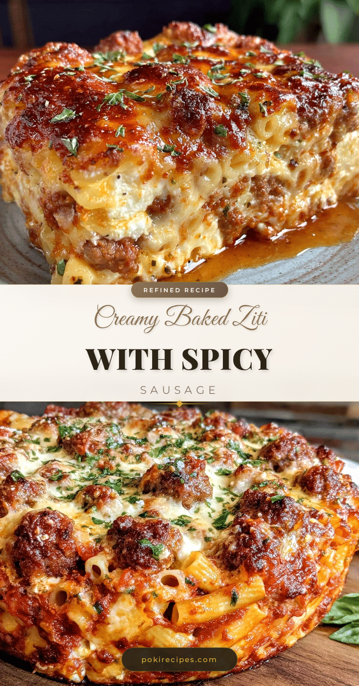 creamy baked ziti with italian sausage and ricotta recipe