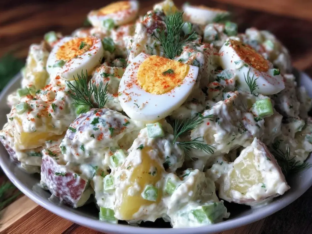 creamy classic potato salad - featured image