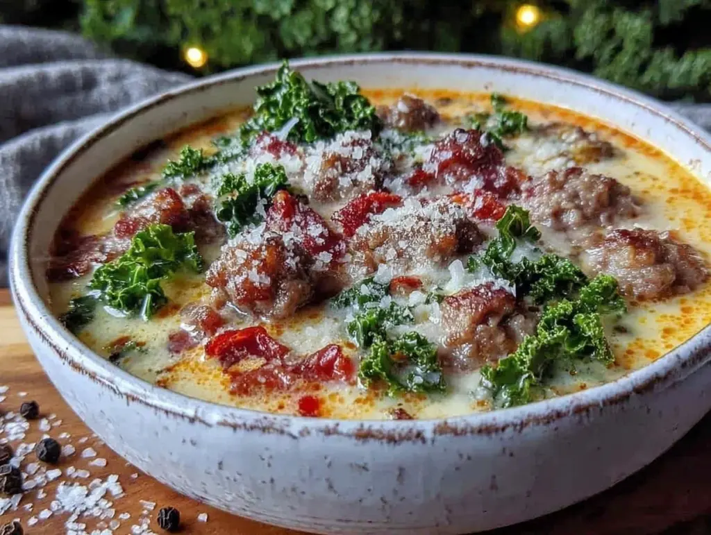 creamy copycat olive garden zuppa toscana soup - featured image