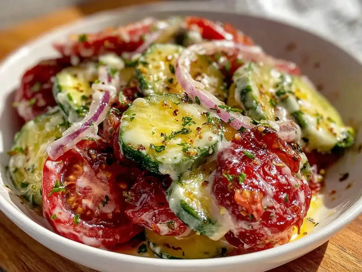 creamy cucumber tomato salad preparation steps