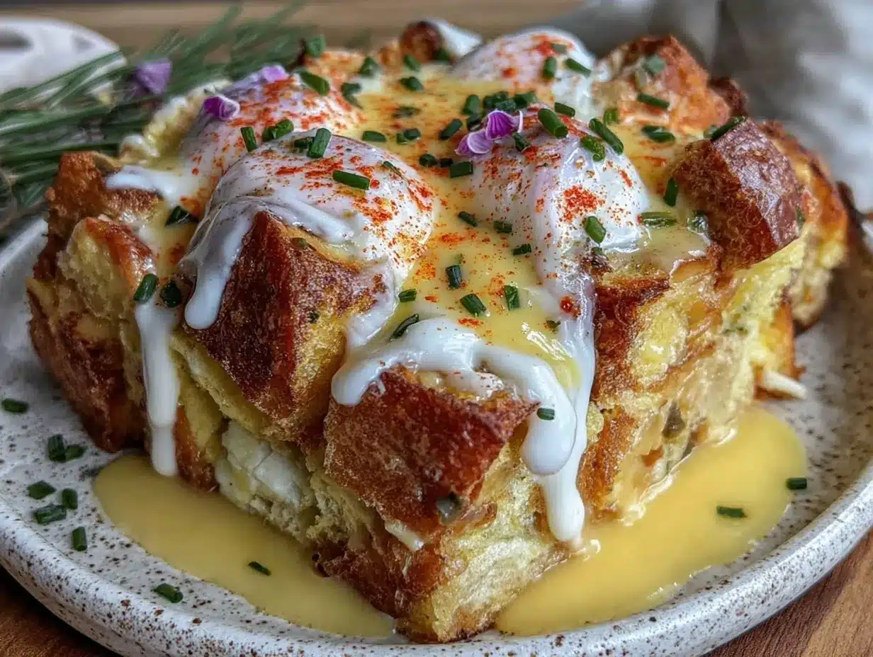 creamy eggs benedict casserole preparation steps