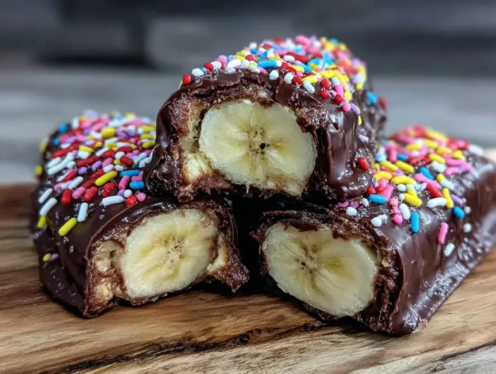 creamy frozen chocolate banana pops - featured image