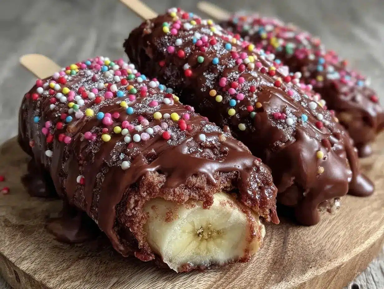 creamy frozen chocolate banana pops preparation steps