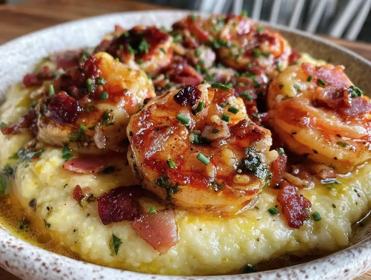 creamy garlic butter shrimp and grits preparation steps