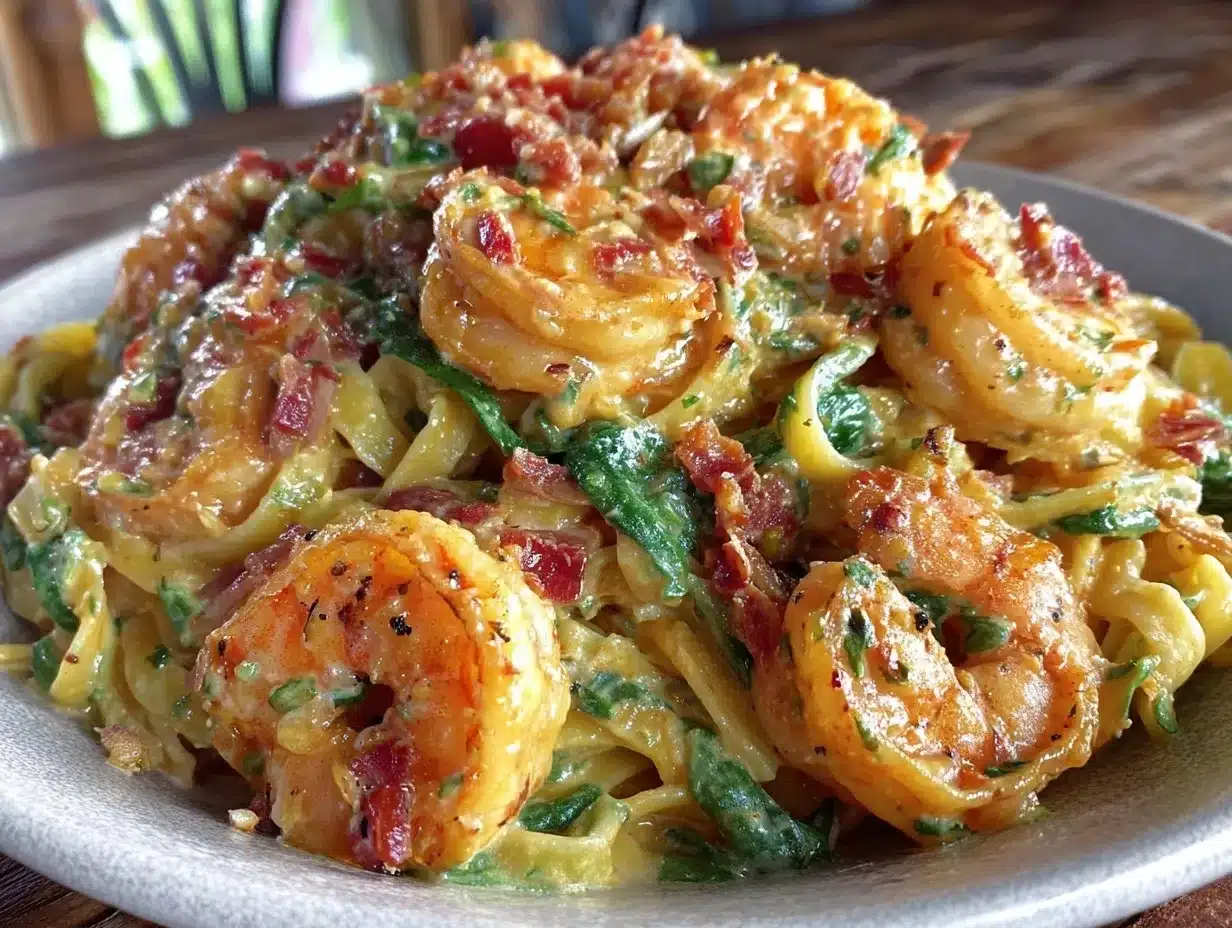 creamy garlic tuscan shrimp pasta preparation steps