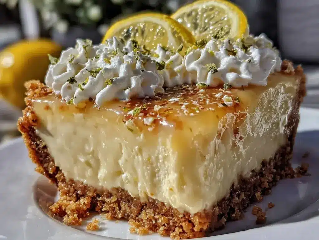 creamy lemonade pie - featured image