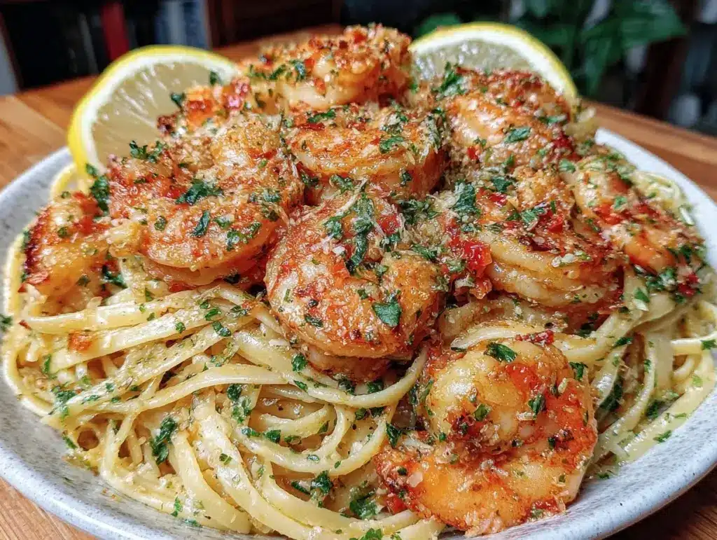 creamy one-pot lemon garlic shrimp linguine - featured image