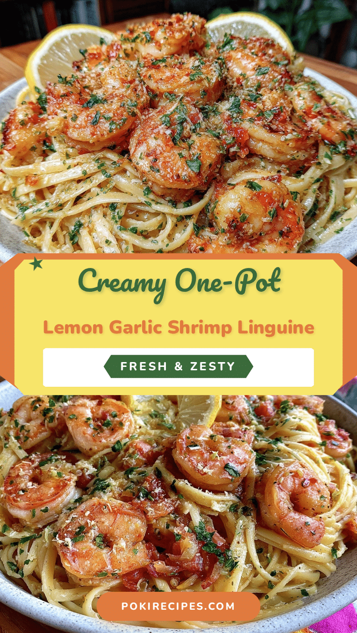 creamy one-pot lemon garlic shrimp linguine recipe