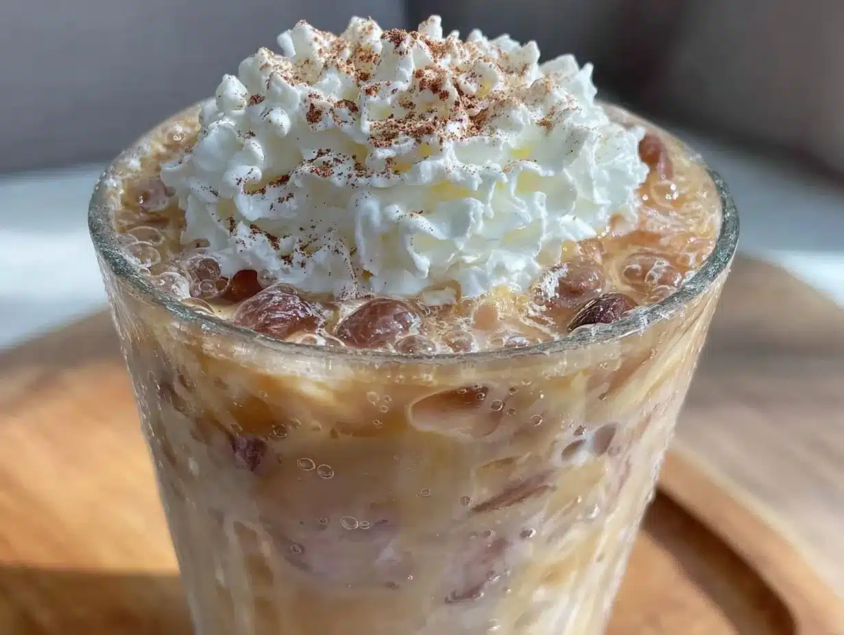 creamy protein iced coffee shake with vanilla preparation steps