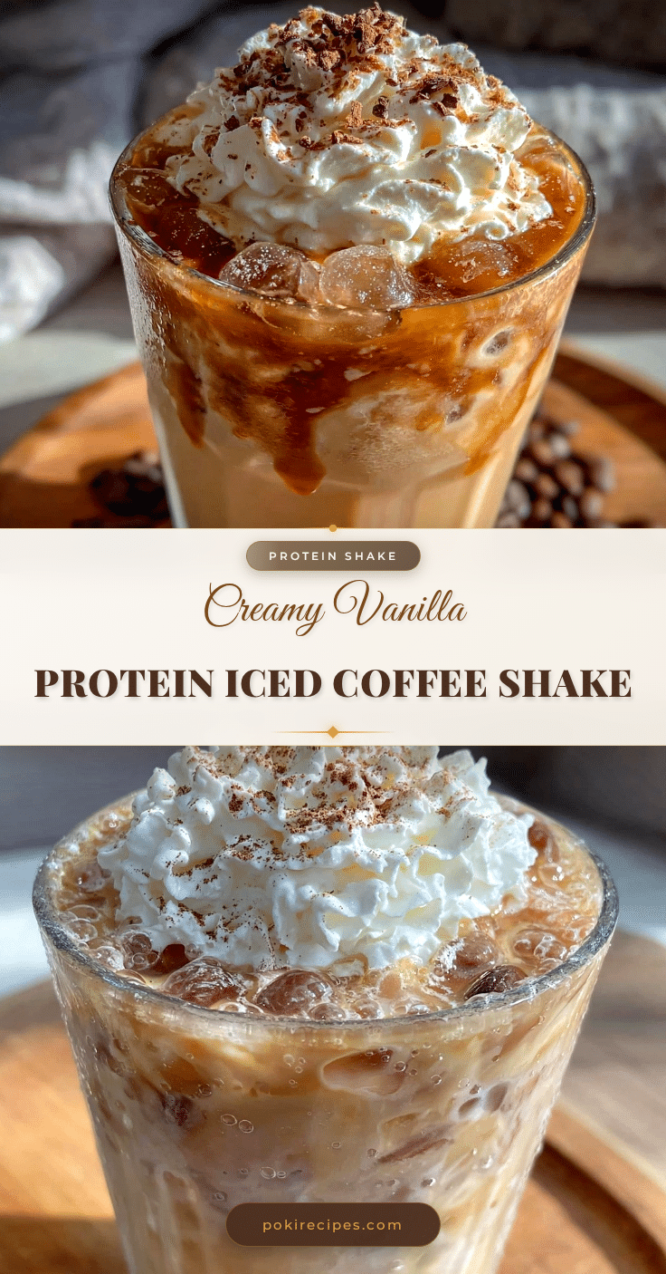 creamy protein iced coffee shake with vanilla recipe