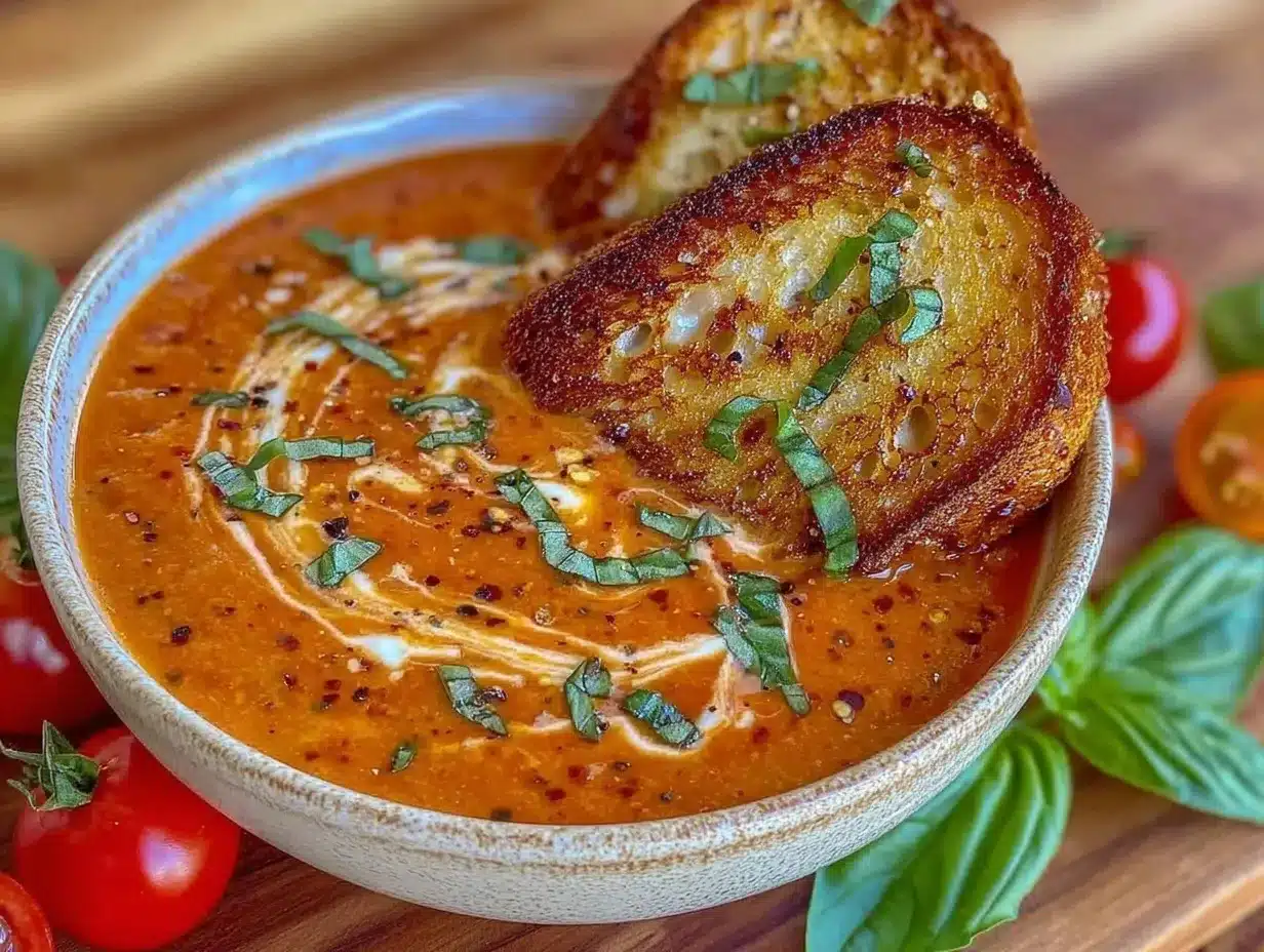 creamy roasted tomato basil soup preparation steps