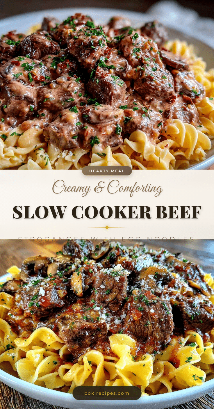 creamy slow cooker beef stroganoff recipe