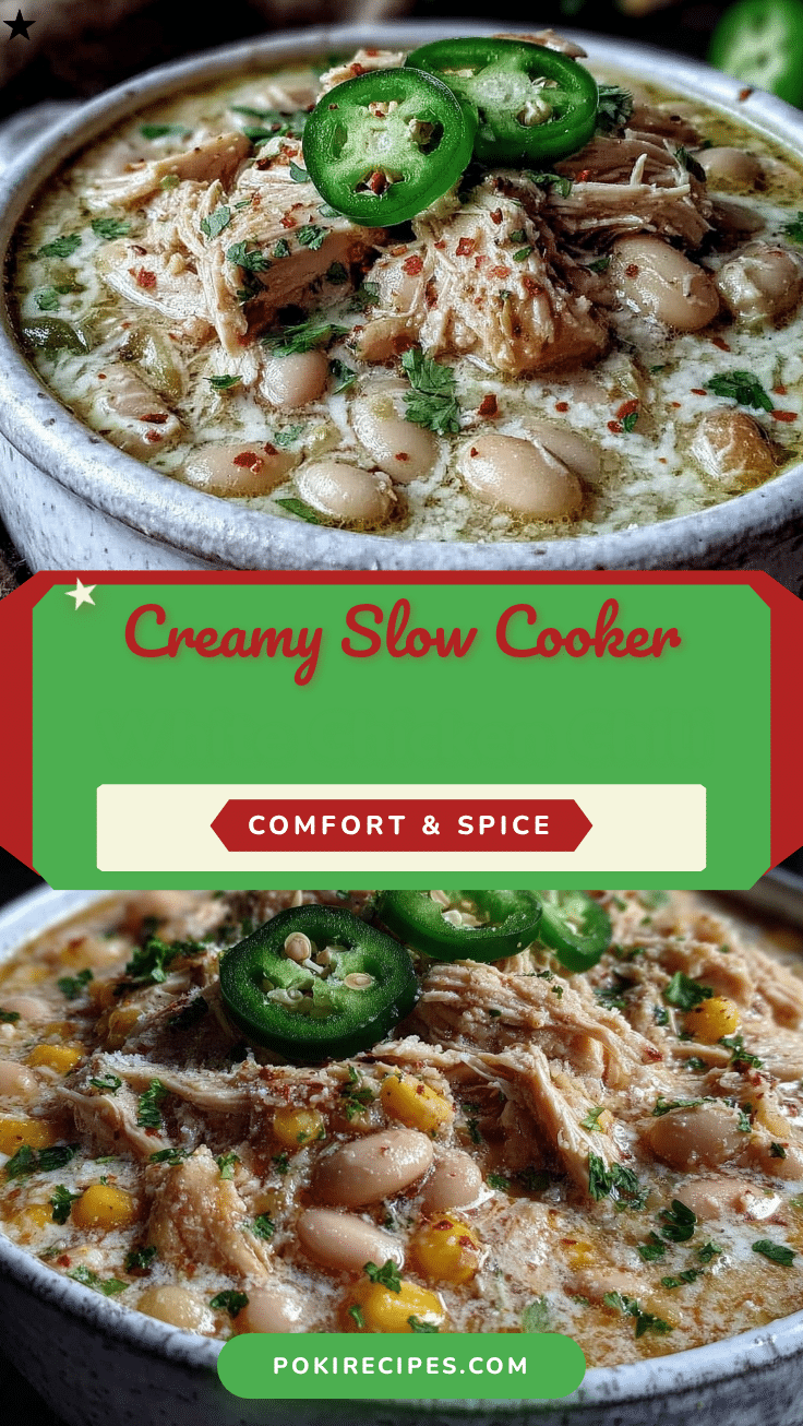 creamy slow cooker white chicken chili recipe