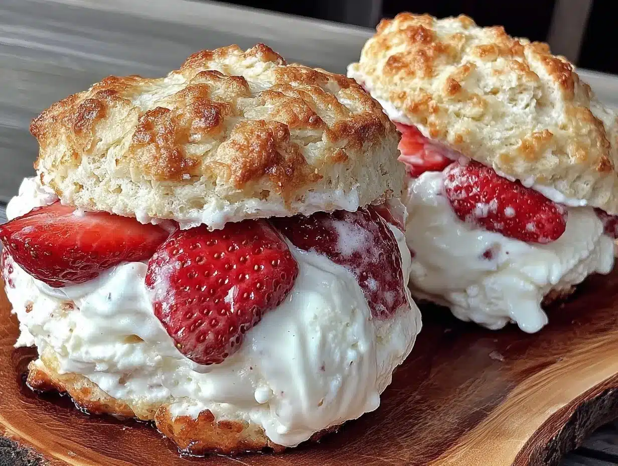 Creamy Strawberry Shortcake Ice Cream Sandwiches preparation steps