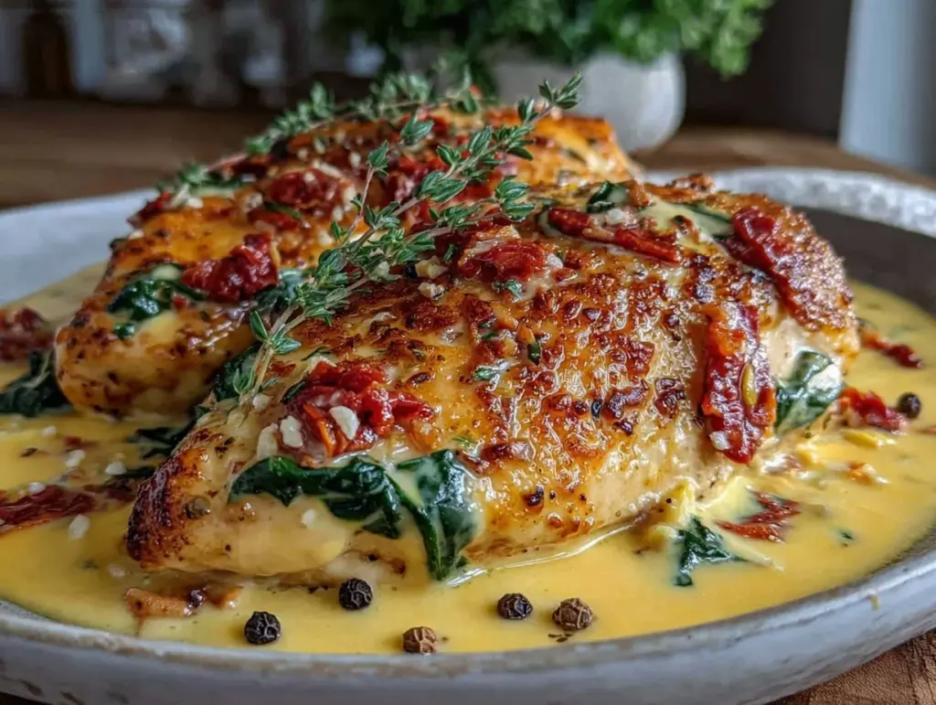 creamy tuscan chicken - featured image