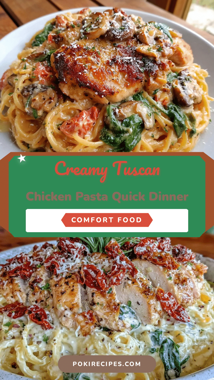 creamy tuscan chicken pasta recipe