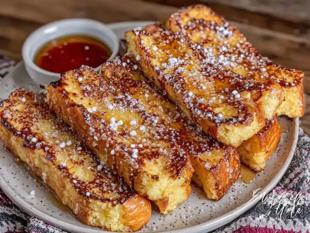 crispy air fryer french toast sticks - featured image