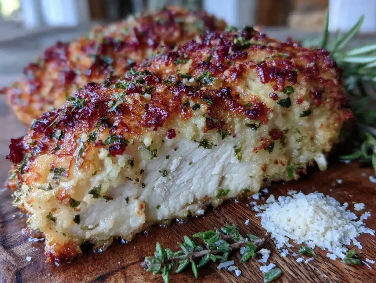 crispy air fryer parmesan crusted chicken breast preparation steps