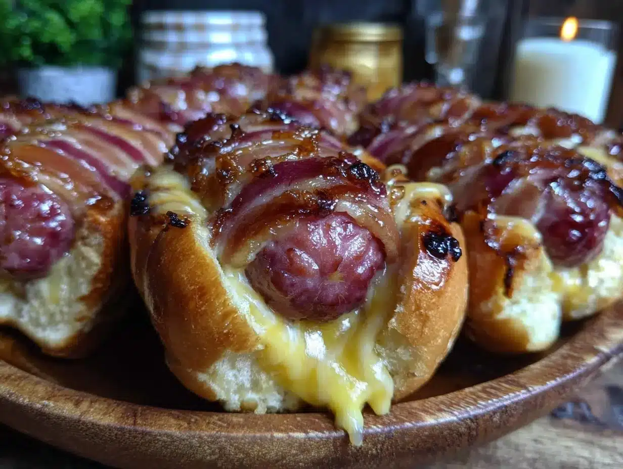 crispy bacon-wrapped hot dogs preparation steps