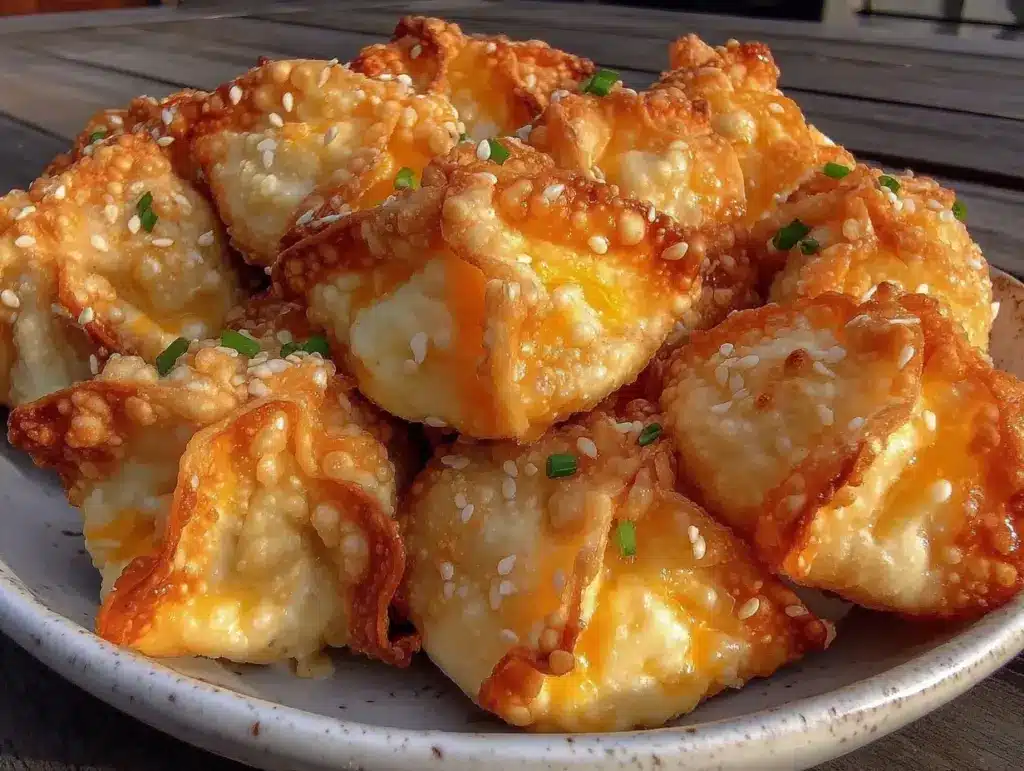 crispy baked cream cheese rangoon wontons - featured image