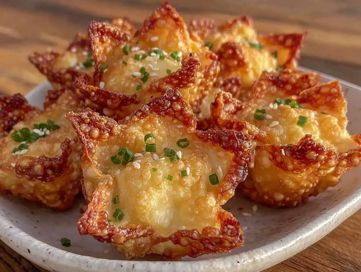 crispy baked cream cheese rangoon wontons preparation steps