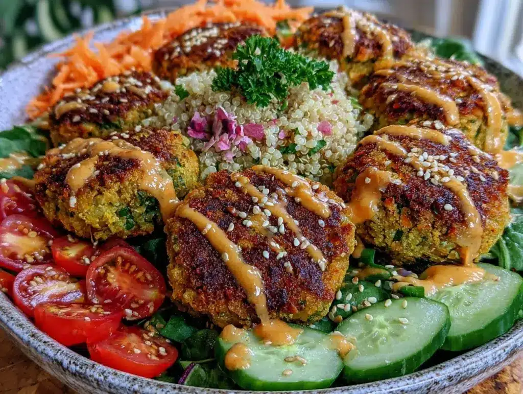 crispy baked falafel bowl - featured image