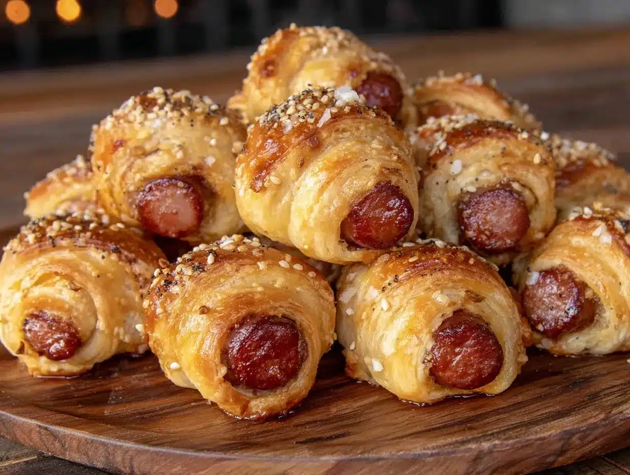 crispy everything bagel pigs in a blanket preparation steps